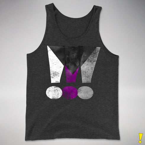 Demisexual Pride Grunge Exclamation Points Premium Tank Top - Charcoal Triblend